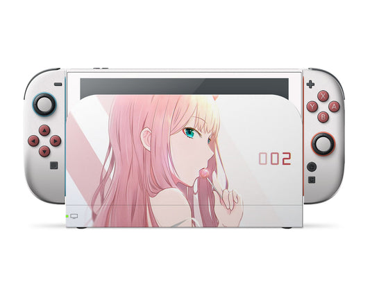 Anime Town Creations Nintendo Switch 2 Darling in the Franxx Zero Two Kawaii Vinyl only Skins - Anime Darling in the Franxx Switch 2 Skin