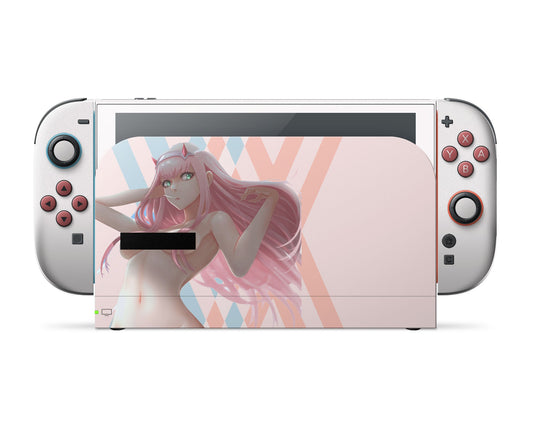 Anime Town Creations Nintendo Switch 2 Darling in the Franxx Zero Two Vinyl only Skins - Anime Darling in the Franxx Switch 2 Skin