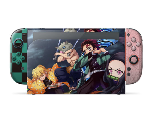 Anime Town Creations Nintendo Switch 2 Demon Slayer Mugen Train Squad Vinyl only Skins - Anime Demon Slayer Switch 2 Skin