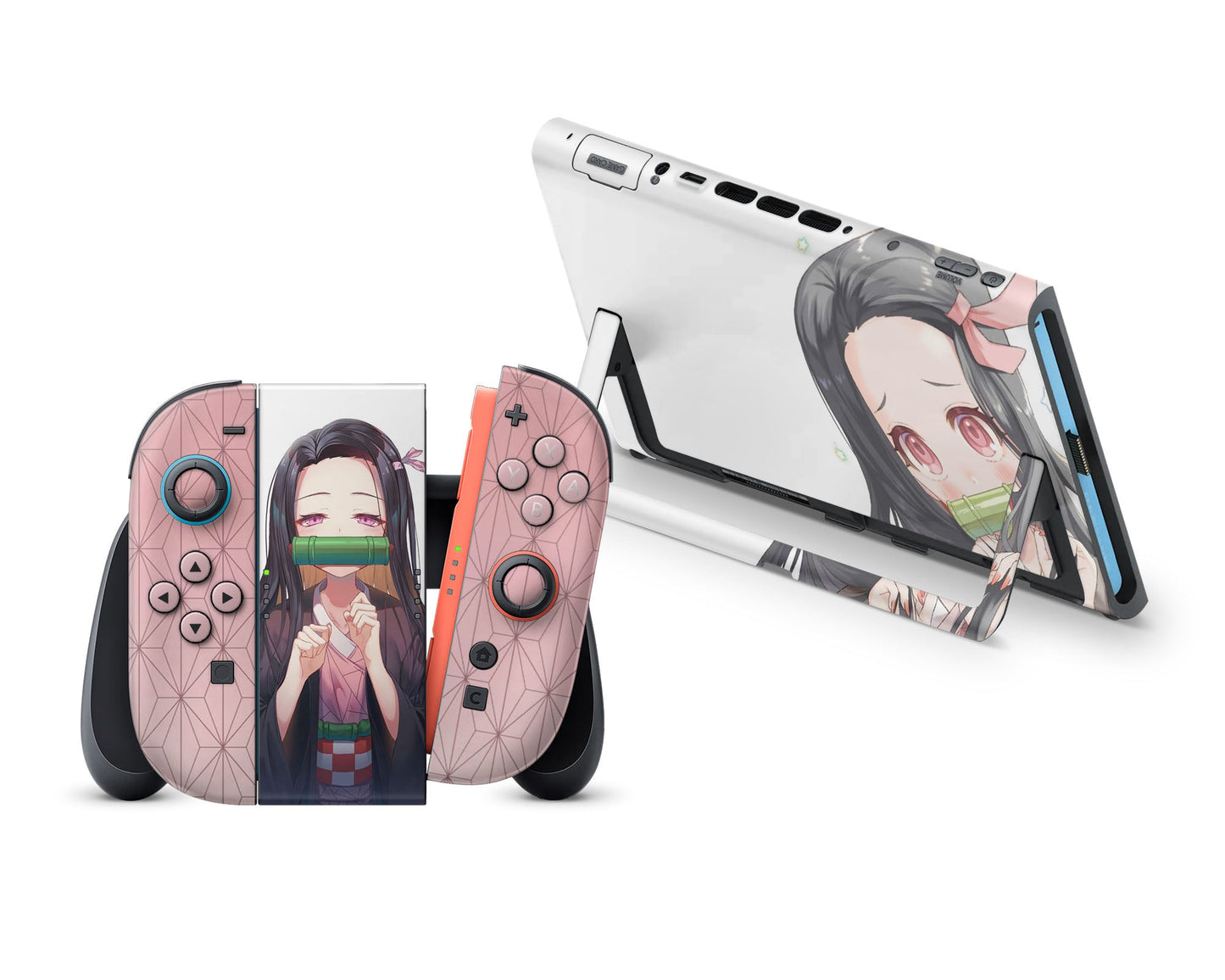 Anime Town Creations Nintendo Switch 2 Demon Slayer Kawaii Nezuko Vinyl +Tempered Glass Skins - Anime Demon Slayer Switch 2 Skin