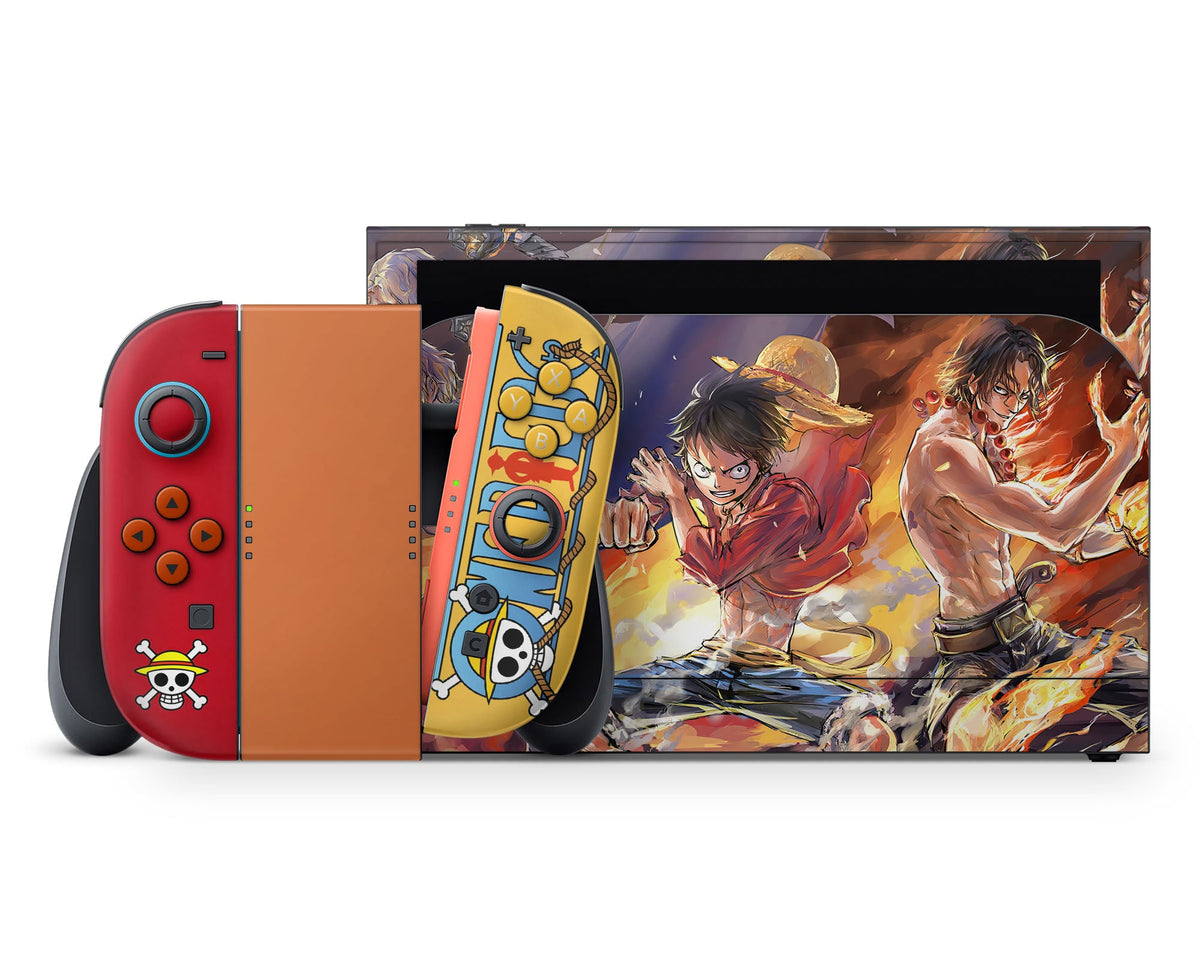 Luffy Nintendo One Piece Luffy Flames Nintendo Switch 2 Switch 2 Skin – Anime Town ...