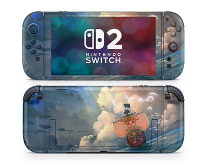 Anime Town Creations Nintendo Switch 2 One Piece A Thousand Sunny Vinyl only Skins - Anime One Piece Switch 2 Skin