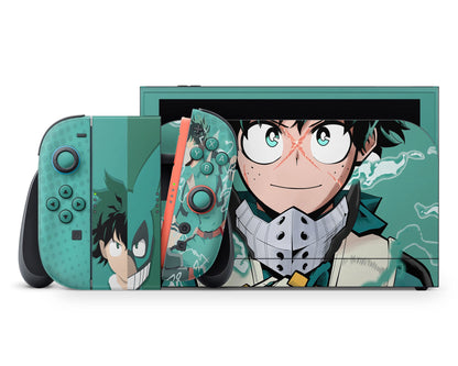 Anime Town Creations Nintendo Switch 2 My Hero Academia Deku Minimalist Vinyl +Tempered Glass Skins - Anime My Hero Academia Switch 2 Skin