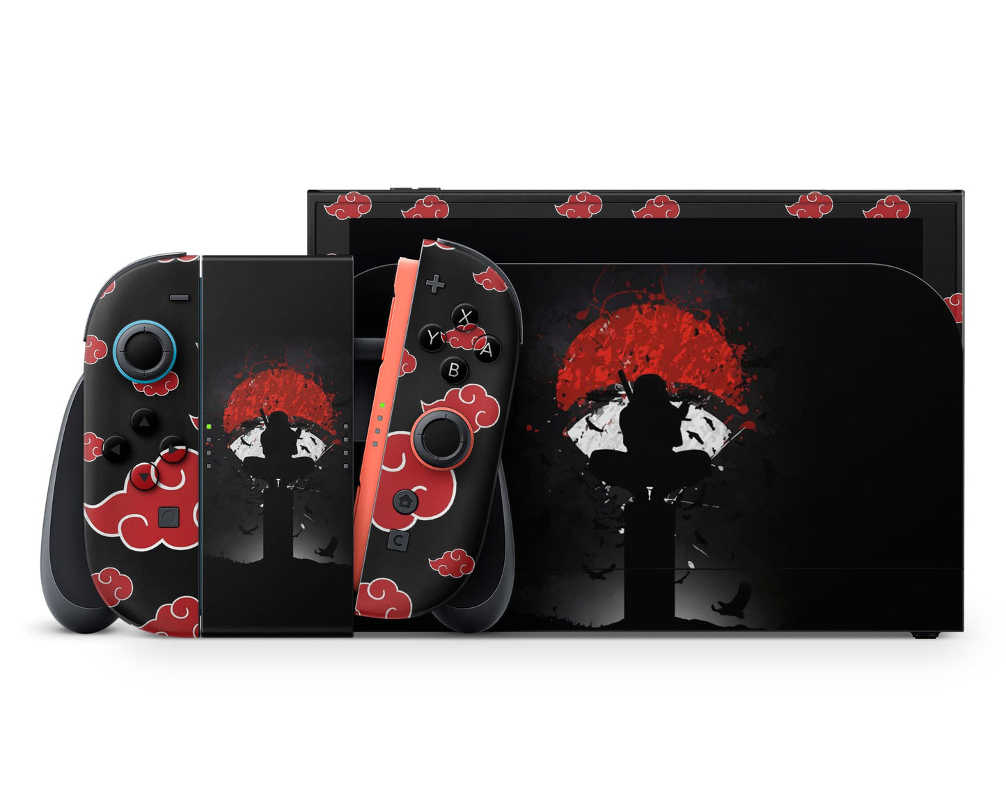 Anime Town Creations Nintendo Switch 2 Uchiha Itachi Akatsuki Vinyl +Tempered Glass Skins - Anime Naruto Switch 2 Skin