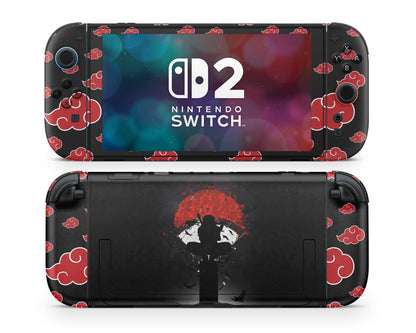 Anime Town Creations Nintendo Switch 2 Uchiha Itachi Akatsuki Vinyl only Skins - Anime Naruto Switch 2 Skin