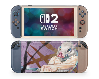 Anime Town Creations Nintendo Switch 2 Demon Slayer Inosuke Vinyl only Skins - Anime Demon Slayer Switch 2 Skin
