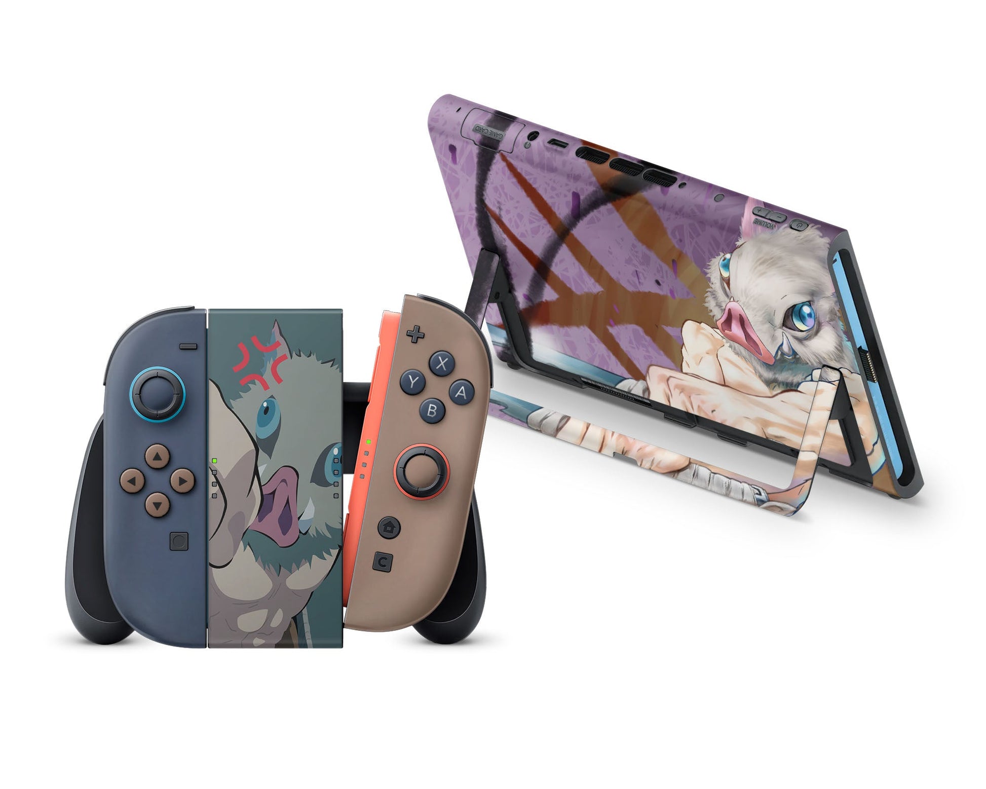 Anime Town Creations Nintendo Switch 2 Demon Slayer Inosuke Vinyl +Tempered Glass Skins - Anime Demon Slayer Switch 2 Skin