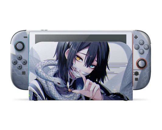 Anime Town Creations Nintendo Switch 2 Demon Slayer Obanai Iguro Serpent Hashira Vinyl only Skins - Anime Demon Slayer Switch 2 Skin