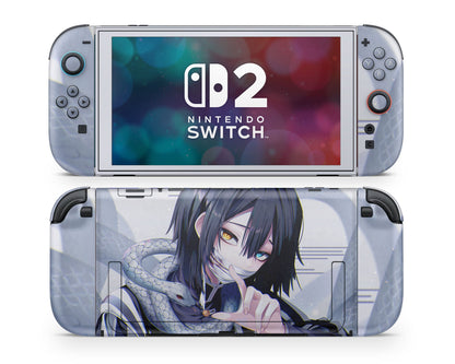 Anime Town Creations Nintendo Switch 2 Demon Slayer Obanai Iguro Serpent Hashira Vinyl only Skins - Anime Demon Slayer Switch 2 Skin