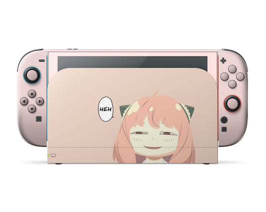 Anime Town Creations Nintendo Switch 2 Spy x Family Anya Smug Face HEH Vinyl only Skins - Anime Spy x Family Switch 2 Skin