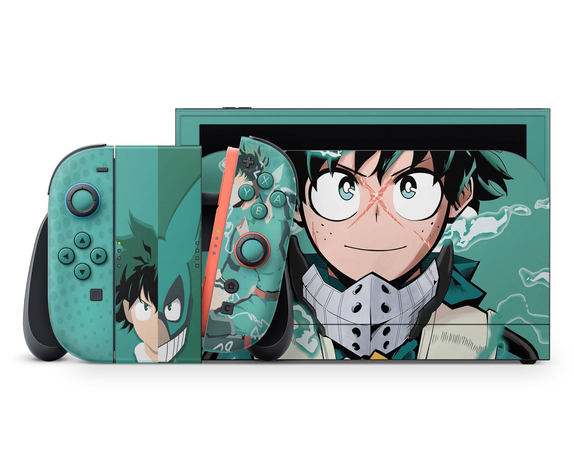 Anime Town Creations Nintendo Switch 2 My Hero Academia Izuku Midoriya Vinyl +Tempered Glass Skins - Anime My Hero Academia Switch 2 Skin