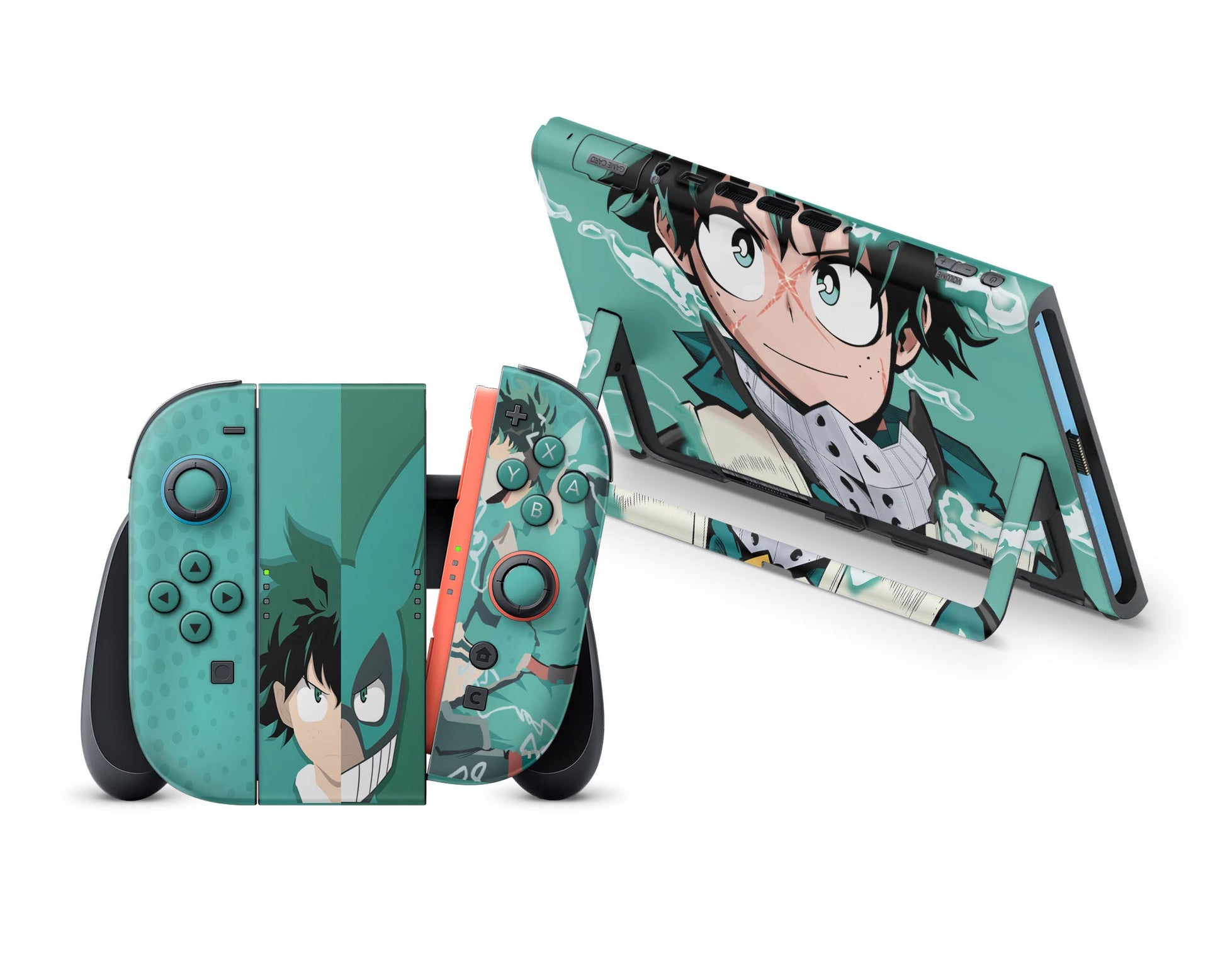 Anime Town Creations Nintendo Switch 2 My Hero Academia Izuku Midoriya Vinyl +Tempered Glass Skins - Anime My Hero Academia Switch 2 Skin