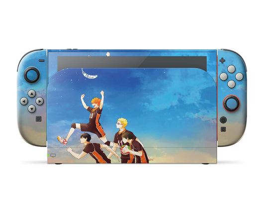 Anime Town Creations Nintendo Switch 2 Haikyuu Blue Skies Vinyl only Skins - Anime Haikyuu Switch 2 Skin