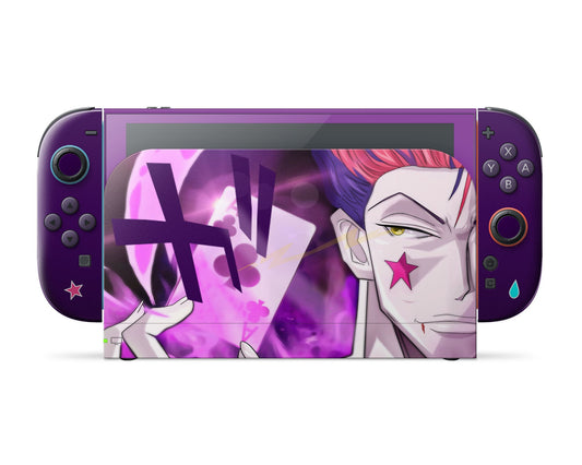 Anime Town Creations Nintendo Switch 2 Hunter x Hunter Hisoka Morow Purple Vinyl only Skins - Anime Hunter x Hunter Switch 2 Skin