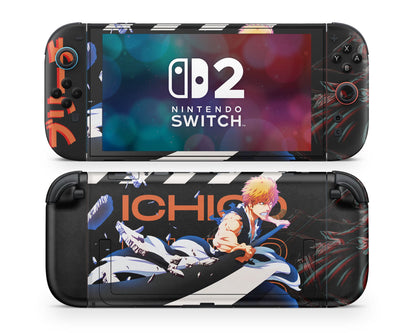Anime Town Creations Nintendo Switch 2 Bleach Kurosaki Ichigo Vinyl only Skins - Anime Bleach Switch 2 Skin
