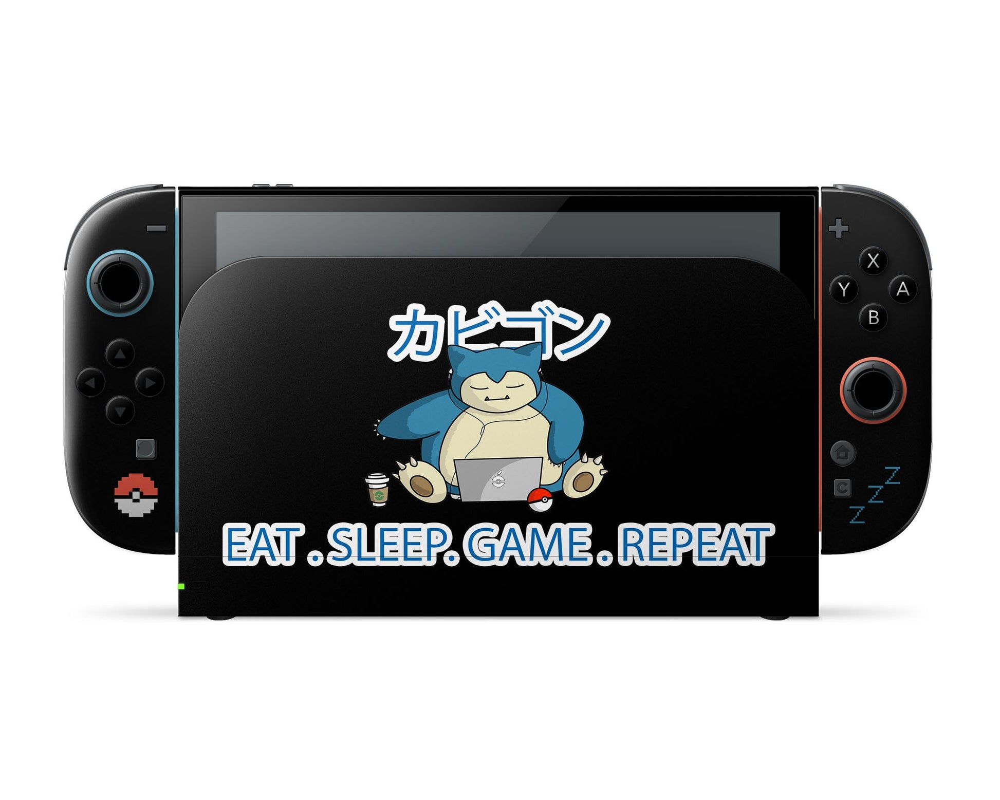 Anime Town Creations Nintendo Switch 2 Snorlax Eat Sleep Game Repeat Vinyl only Skins - Anime Pokemon Switch 2 Skin