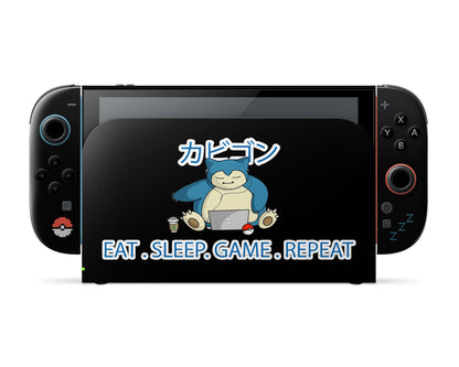 Anime Town Creations Nintendo Switch 2 Snorlax Eat Sleep Game Repeat Vinyl only Skins - Anime Pokemon Switch 2 Skin