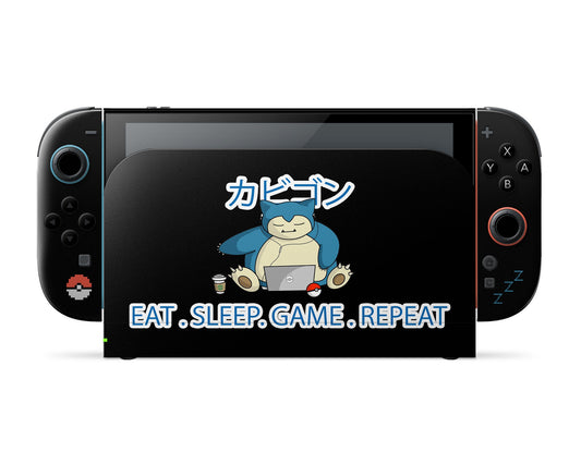 Anime Town Creations Nintendo Switch 2 Snorlax Eat Sleep Game Repeat Vinyl only Skins - Anime Pokemon Switch 2 Skin