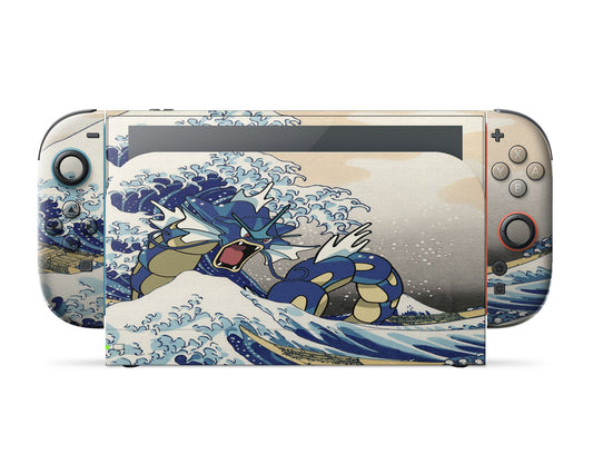 Anime Town Creations Nintendo Switch 2 Gyarados Great Wave Off Kanagawa Vinyl only Skins - Anime Pokemon Switch 2 Skin