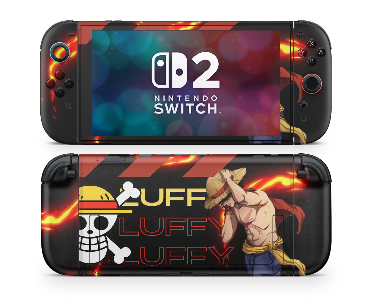 Anime Town Creations Nintendo Switch 2 One Piece Luffy Logo Vinyl only Skins - Anime One Piece Switch 2 Skin