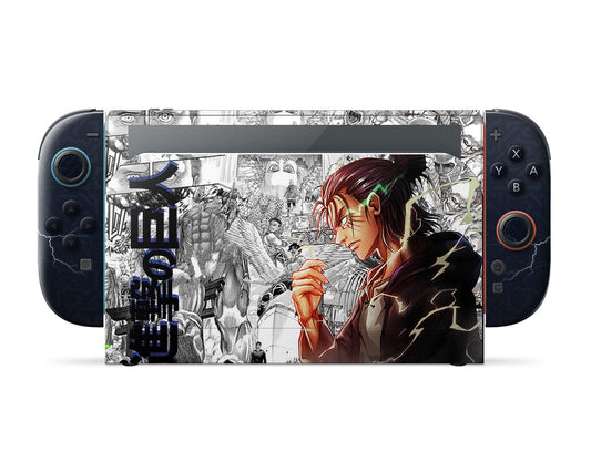 Anime Town Creations Nintendo Switch 2 Attack on Titan Eren Yeager Hype Vinyl only Skins - Anime Attack on Titan Switch 2 Skin