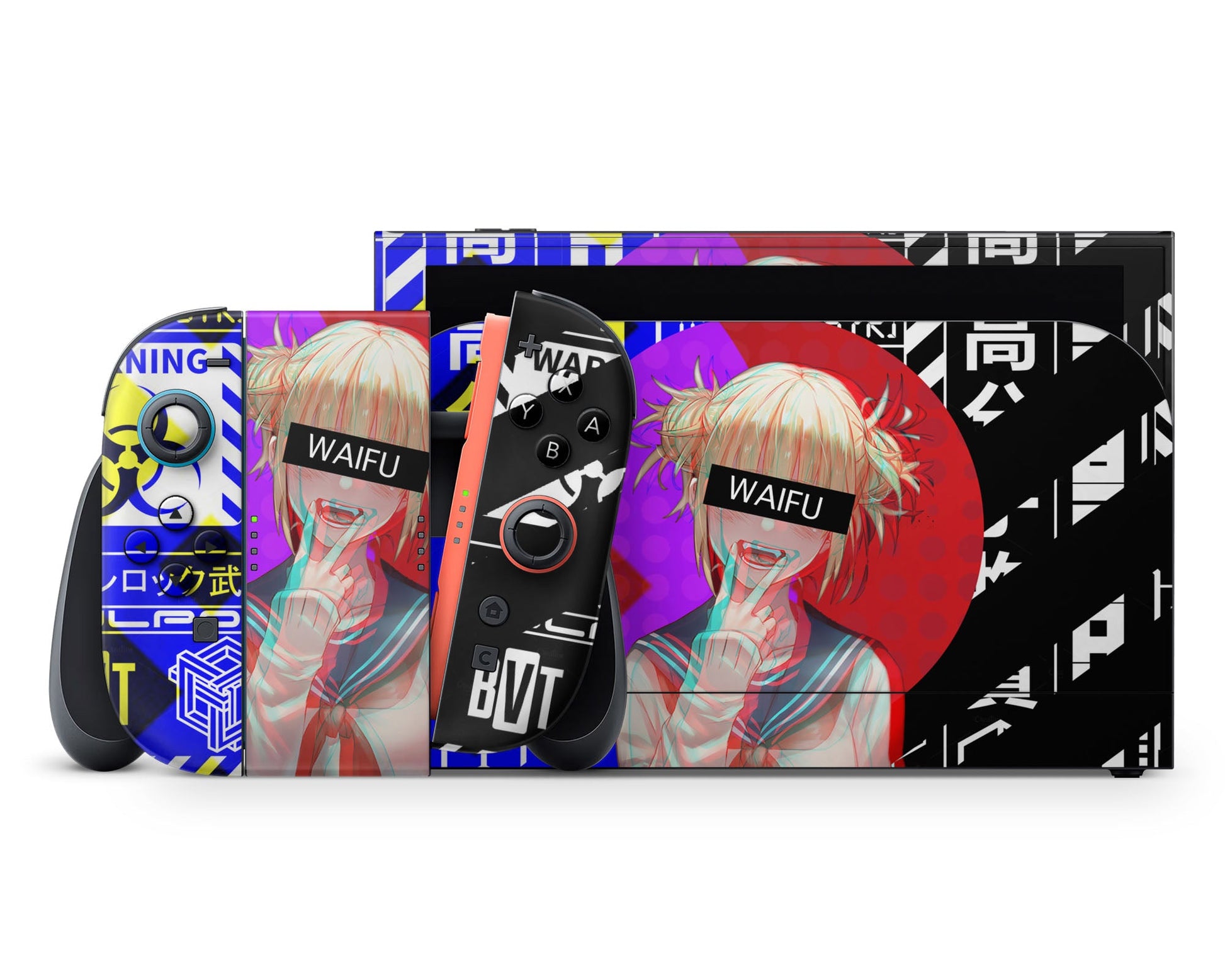 Anime Town Creations Nintendo Switch 2 Himiko Toga Waifu Glitch Vinyl +Tempered Glass Skins - Anime My Hero Academia Switch 2 Skin