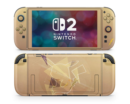 Anime Town Creations Nintendo Switch 2 Pokemon Pikachu Lightning Vinyl only Skins - Anime Pokemon Switch 2 Skin