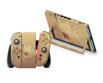 Anime Town Creations Nintendo Switch 2 Pokemon Pikachu Lightning Vinyl +Tempered Glass Skins - Anime Pokemon Switch 2 Skin