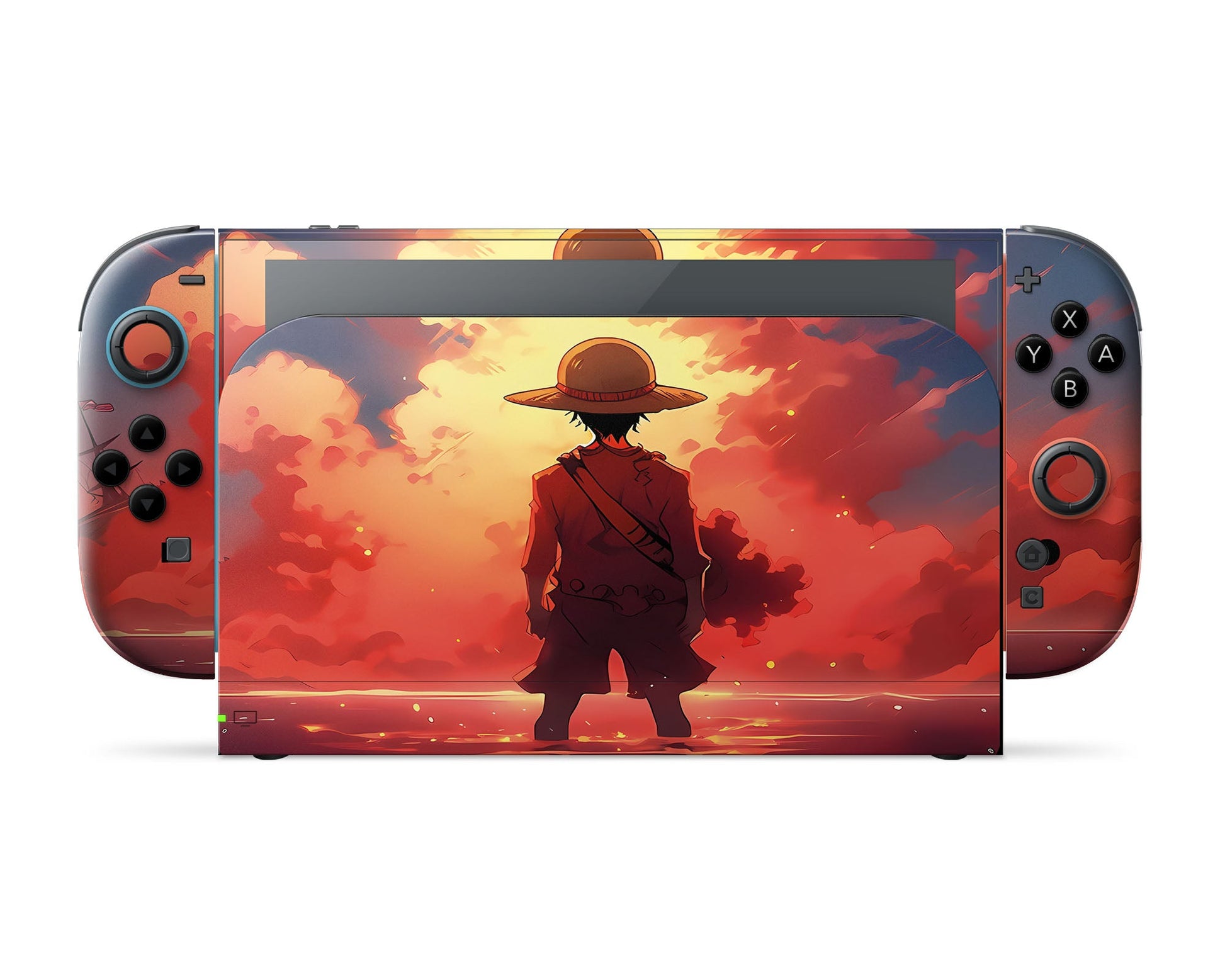 Anime Town Creations Nintendo Switch 2 One Piece Luffy Sunset Minimalist Vinyl only Skins - Anime One Piece Switch 2 Skin