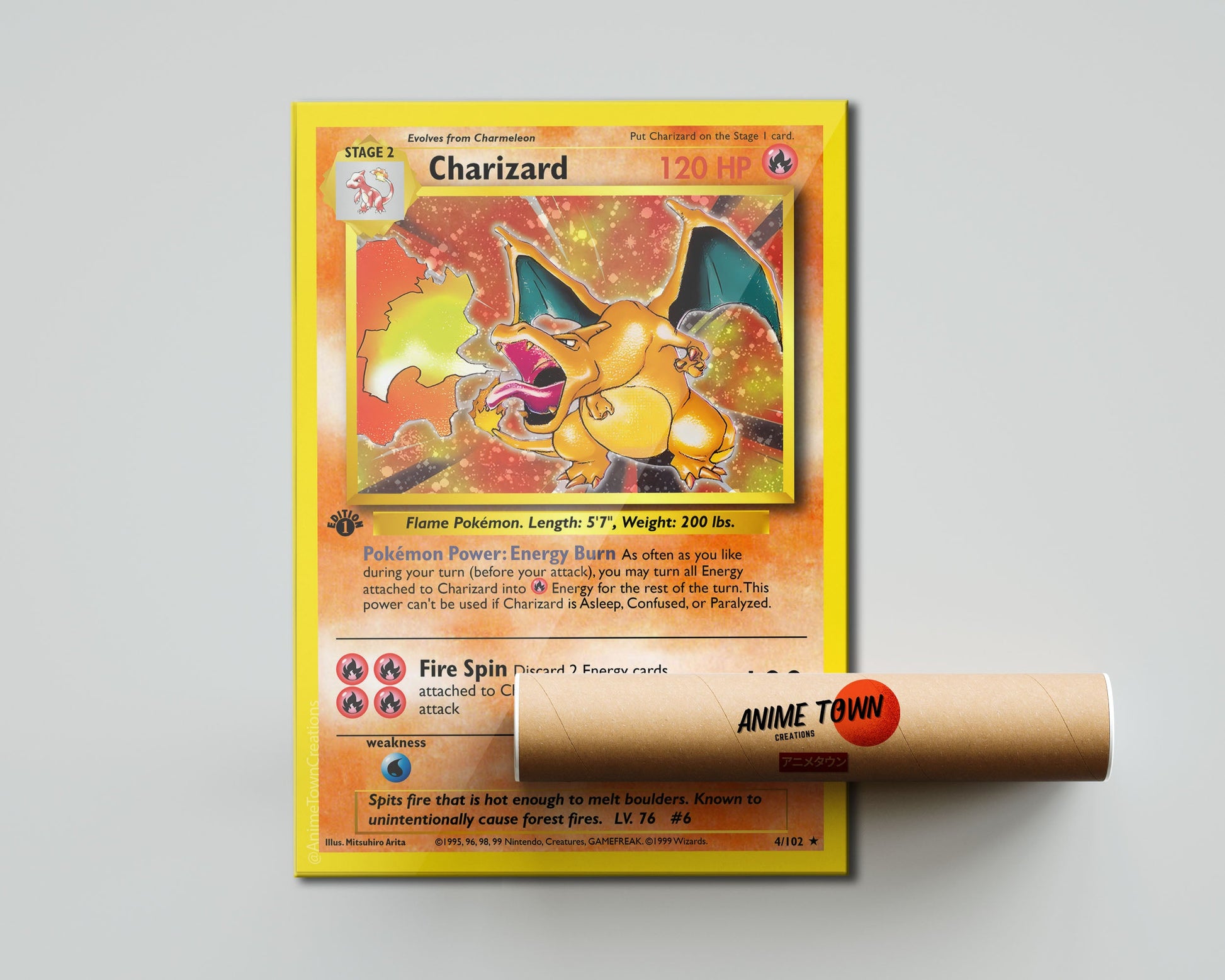 Pokemon Charizard Card Poster Poster Anime Town Creations Pokemon Charizard Card Poster Poster Anime Town Creations