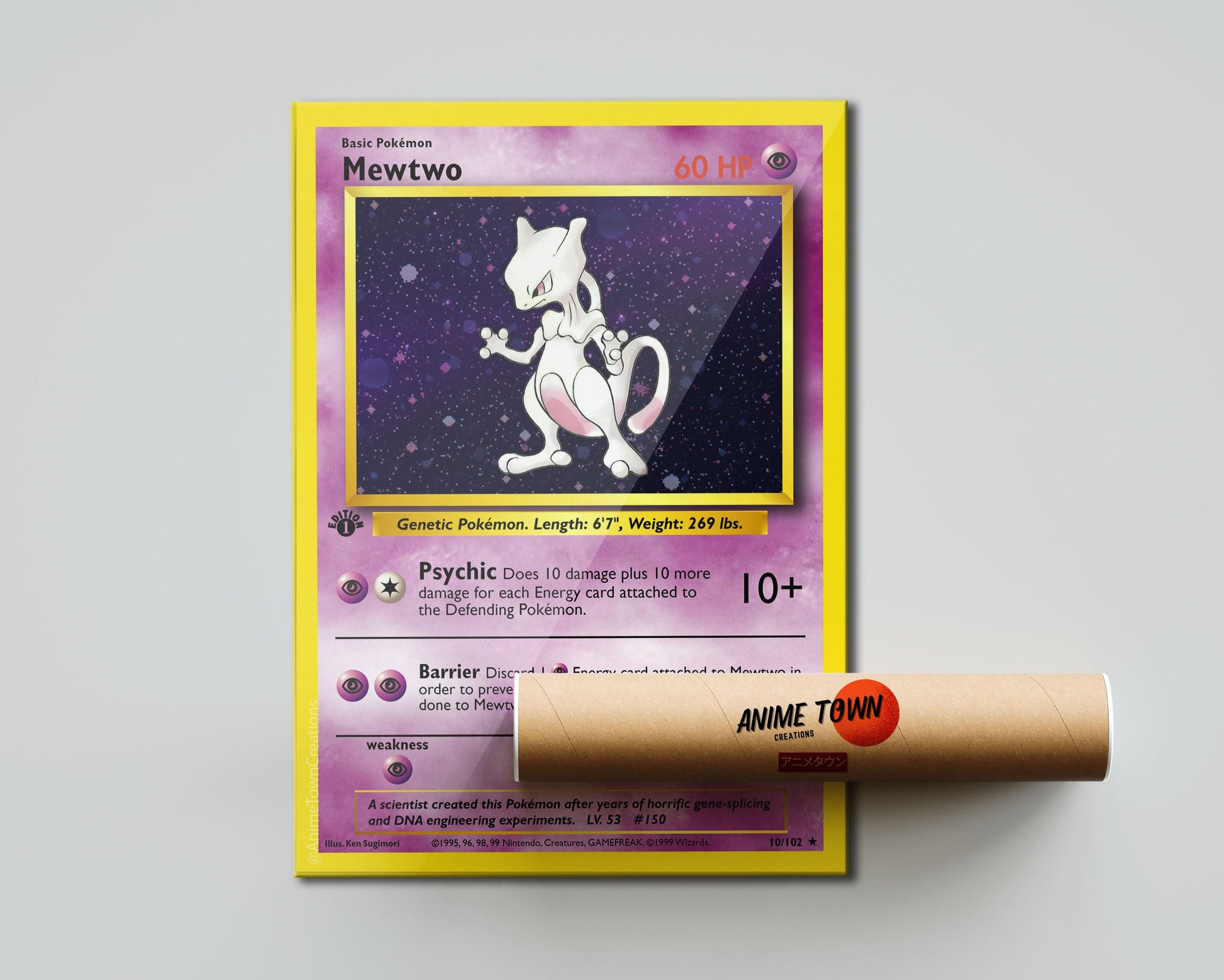Pokemon Mewtwo Card Poster Poster Anime Town Creations Pokemon Mewtwo Card Poster Poster Anime Town Creations
