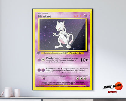 Pokemon Mewtwo Card Poster Poster Anime Town Creations Pokemon Mewtwo Card Poster Poster Anime Town Creations