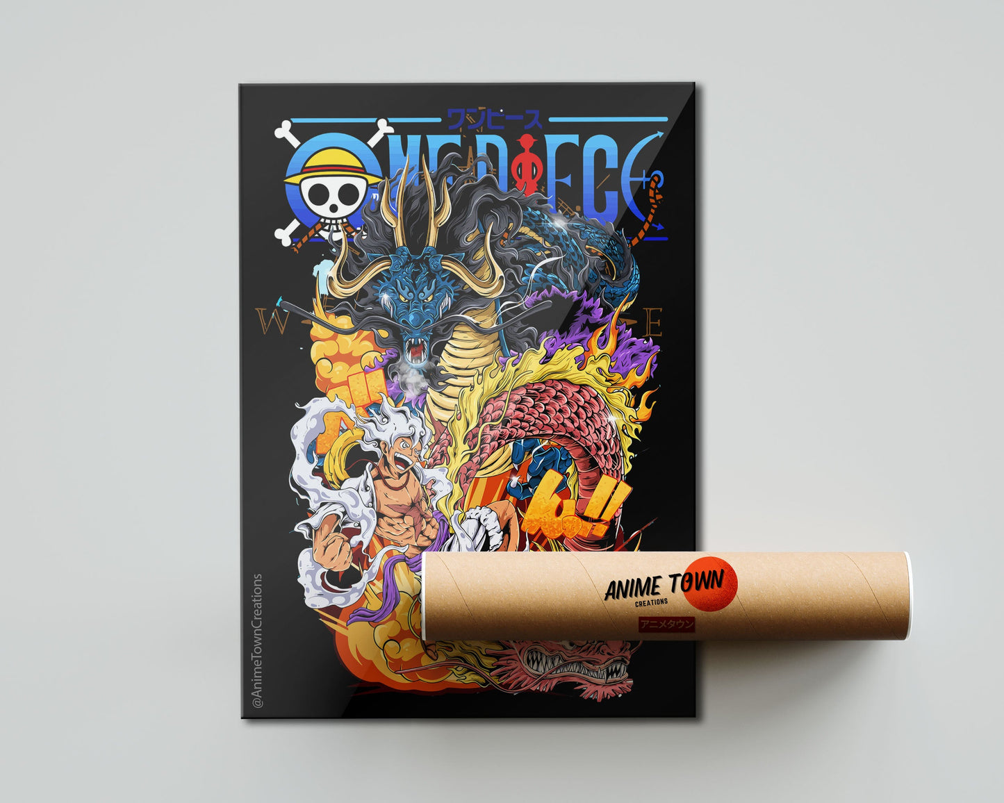 Anime Town Creations Poster One Piece Luffy Gear 5 Kaido Ultra 5" x 7" Home Goods - Anime One Piece Poster