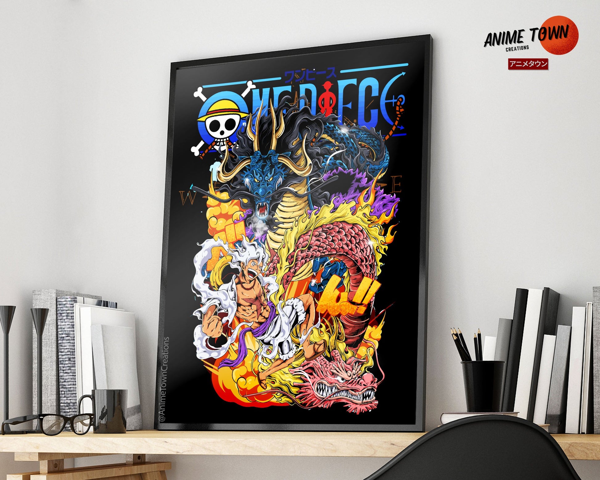 Anime Town Creations Poster One Piece Luffy Gear 5 Kaido Ultra 5" x 7" Home Goods - Anime One Piece Poster