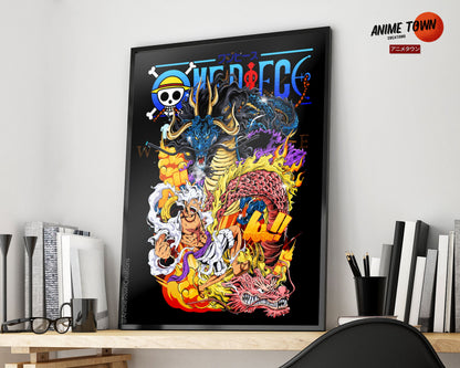 Anime Town Creations Poster One Piece Luffy Gear 5 Kaido Ultra 5" x 7" Home Goods - Anime One Piece Poster