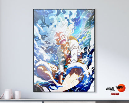 Anime Town Creations Poster One Piece Luffy Gear 5 Joyboy 11" x 17" Home Goods - Anime One Piece Poster