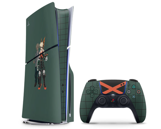 Anime Town Creations PS5 Slim My Hero Academia Green PS5 Slim Skins - Anime My Hero Academia PS5 Slim Skin