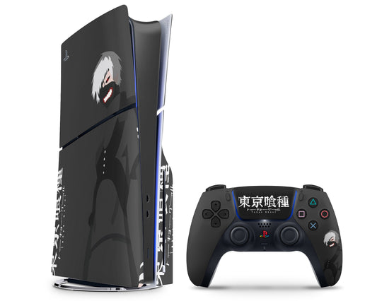 Anime Town Creations PS5 Slim Tokyo Ghoul Ken Kaneki PS5 Slim Skins - Anime Tokyo Ghoul PS5 Slim Skin