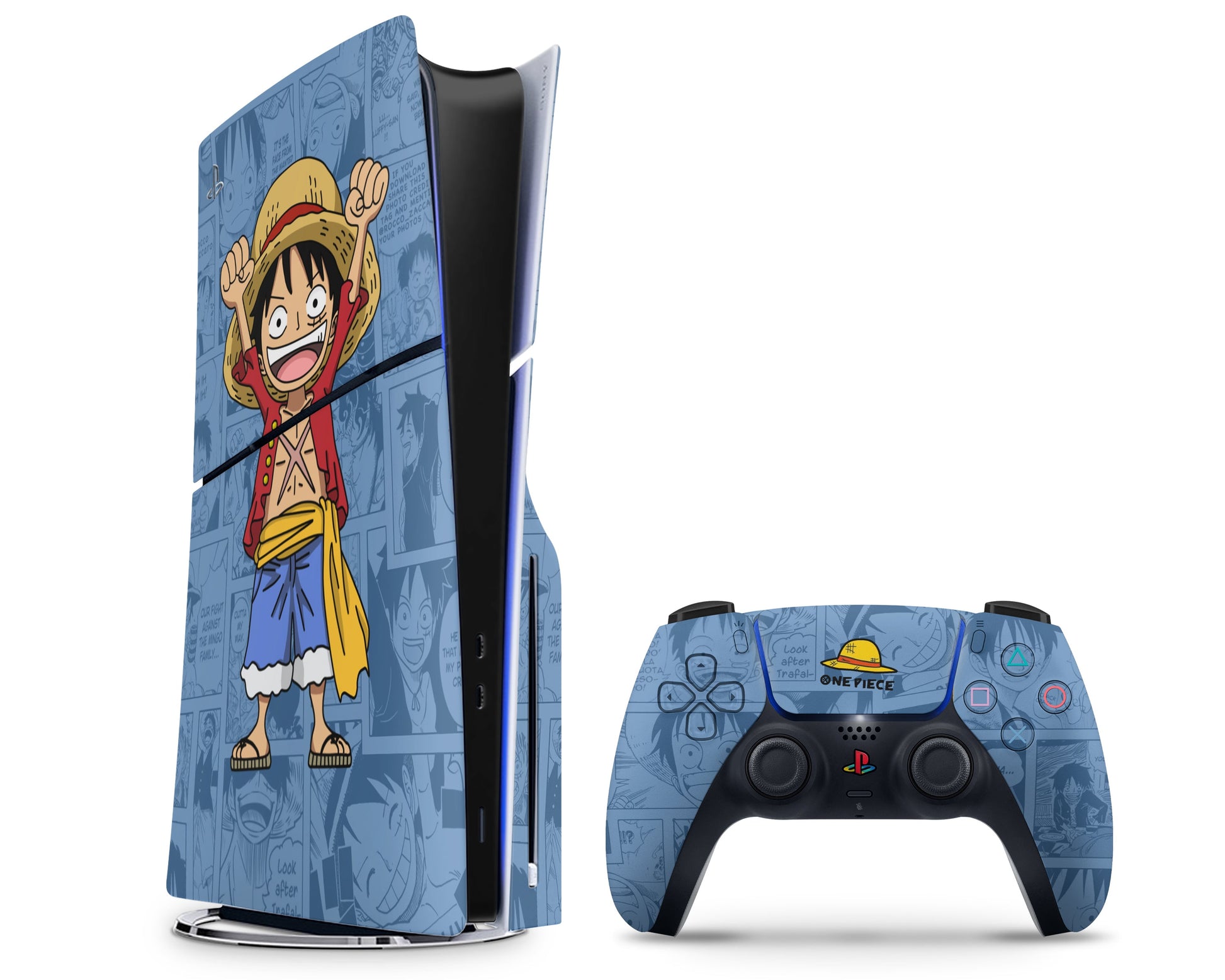 Anime Town Creations PS5 Slim One Piece Luffy Manga PS5 Slim Skins - Anime One Piece PS5 Slim Skin