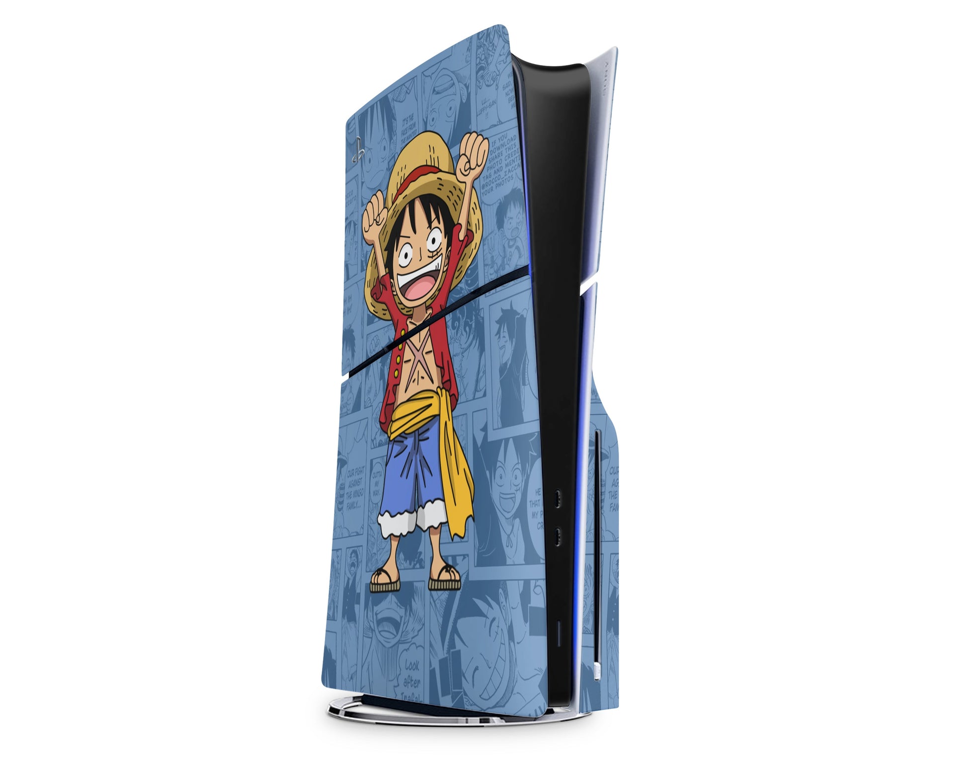 Anime Town Creations PS5 Slim One Piece Luffy Manga PS5 Slim Skins - Anime One Piece PS5 Slim Skin
