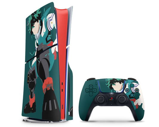 Anime Town Creations PS5 Slim Midoriya Izuku Minimalist PS5 Slim Skins - Anime My Hero Academia PS5 Slim Skin