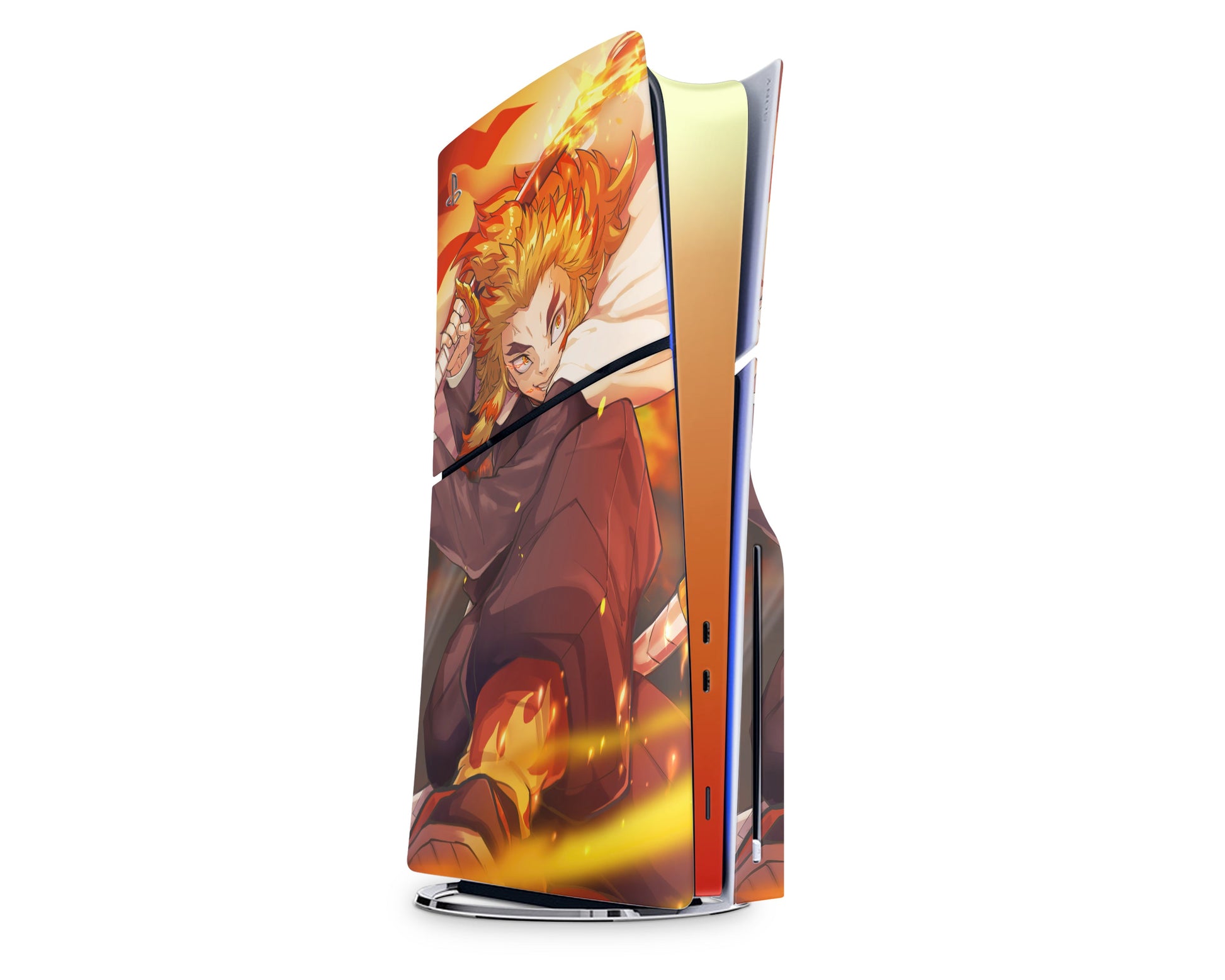 Anime Town Creations PS5 Slim Demon Slayer Rengoku Flame Hashira PS5 Slim Skins - Anime Demon Slayer PS5 Slim Skin