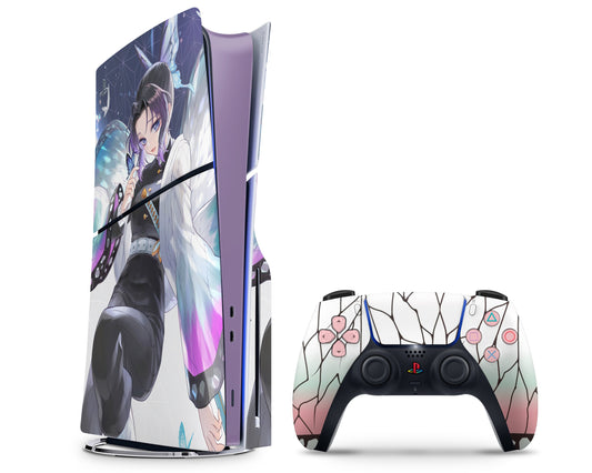 Anime Town Creations PS5 Slim Demon Slayer Shinobu Insect Hashira PS5 Slim Skins - Anime Demon Slayer PS5 Slim Skin