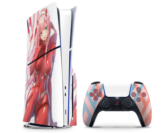 Anime Town Creations PS5 Slim Darling in the Franxx Zero Two PS5 Slim Skins - Anime Darling in the Franxx PS5 Slim Skin
