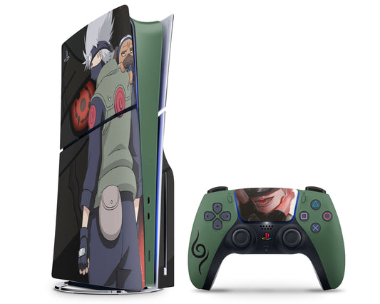 Anime Town Creations PS5 Slim Hatake Sharingan Green PS5 Slim Skins - Anime Ninja PS5 Slim Skin