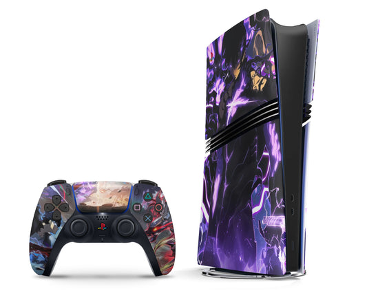 Anime Town Creations PS5 Pro Solo Leveling Sung Jinwoo vs Beru PS5 Pro Skins - Anime Solo Leveling PS5 Pro Skin