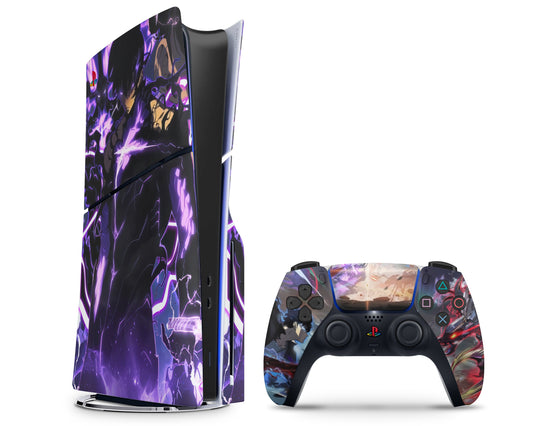 Anime Town Creations PS5 Slim Solo Leveling Sung Jinwoo vs Beru PS5 Slim Skins - Anime Solo Leveling PS5 Slim Skin