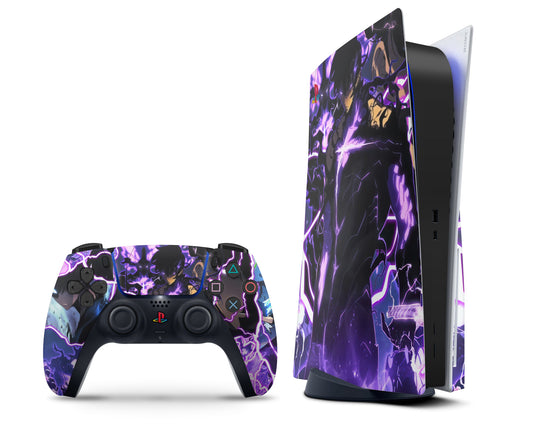 Anime Town Creations PS5 Solo Leveling Jinwoo Purple Shadows PS5 Skins - Anime Solo Leveling PS5 Skin