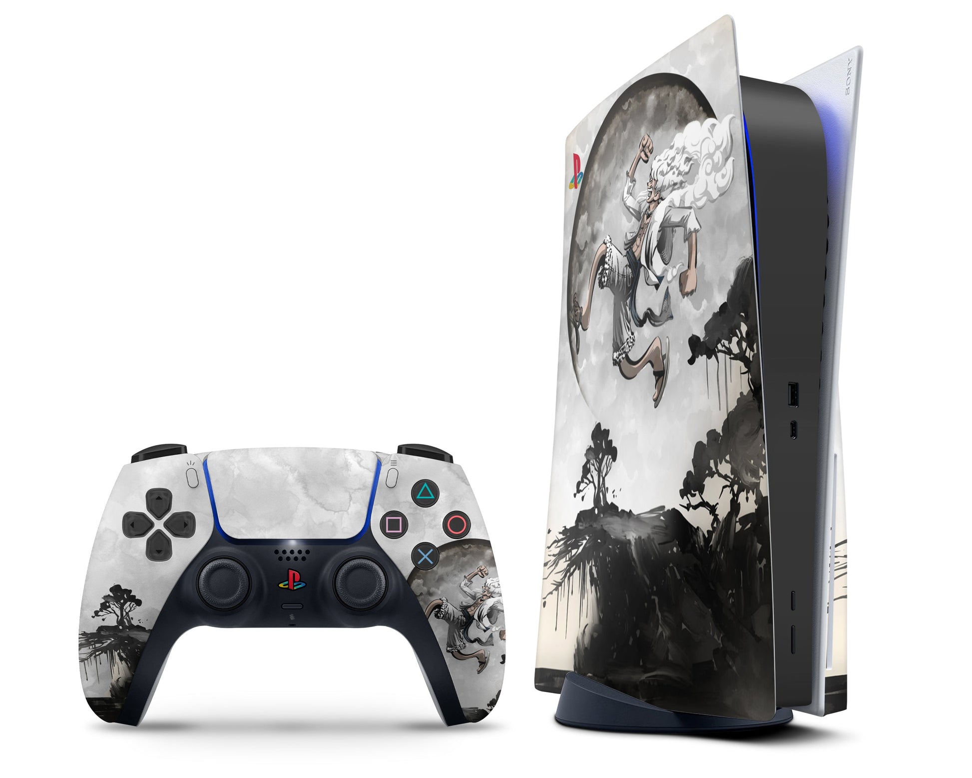 Anime Town Creations PS5 One Piece Gear 5 Moon PS5 Skins - Anime One Piece PS5 Skin