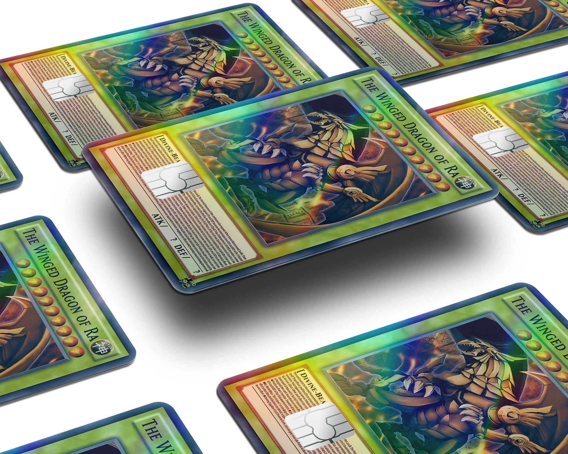 Anime Town Creations Holographic Credit Card Winged Dragon of Ra Card Window Skins - Anime YGO Holographic Credit Card Skin